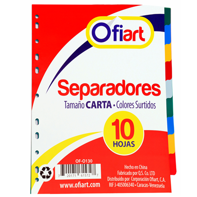 Separadores 10 divisiones colores Surtidos
